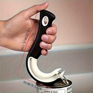 Easy-Grip Ergonomic Can Opener with Durable ABS Handle - Manual Kitchen Tool for Home, RV & Elderly Use, Safe Non-Slip Design, Ideal Christmas Gift for Everyone