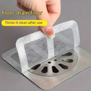 50pcs, Drain Filter Cover for Hair Plugs, Disposable Shower Drain Hair Catcher, Disposable Hair Catcher for Shower, Floor Sink Filter Strainer Sticker, Bathroom Tub Hair Plugs, Bathroom Accessories