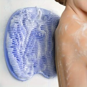 2-PCS TPR Non-Slip Back & Foot Scrubber Massager Set | Dual-Sized Exfoliating Pad For Deep Cleansing & Improved Blood Circulation | Pink/Blue Options | Spa-Grade Bath Accessory