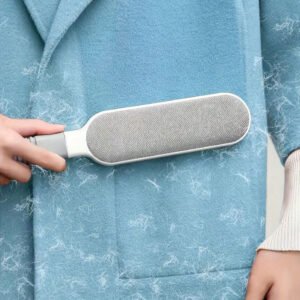 Double-Sided Dust Brush with Storage Box Extended Design, Pet Hair Remover Brush Remover, Hair Removal Brush, Manual Static Electricity Cleaning Tool, Reusable, Suitable for Cats, Clothes, Sofas, Bedding, Furniture and Carpets