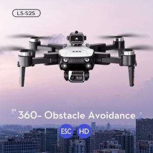 S2S Brushless Foldable Quadcopter Adult Drone, HD Dual Camera, 700ft Control Range, 30ft/s Flight Speed, 400ft/s Max Altitude, Wi-Fi & APP Control, 2 High Capacity Rechargeable Batteries. RC Beginner Gift for Men Drone